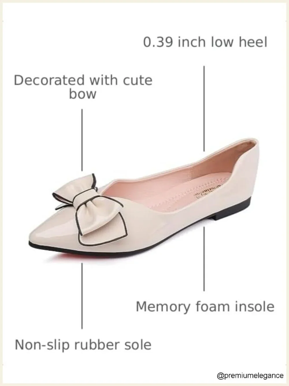 Women's Pointed Toe Ballet Flats Slip-On Dress Shoes